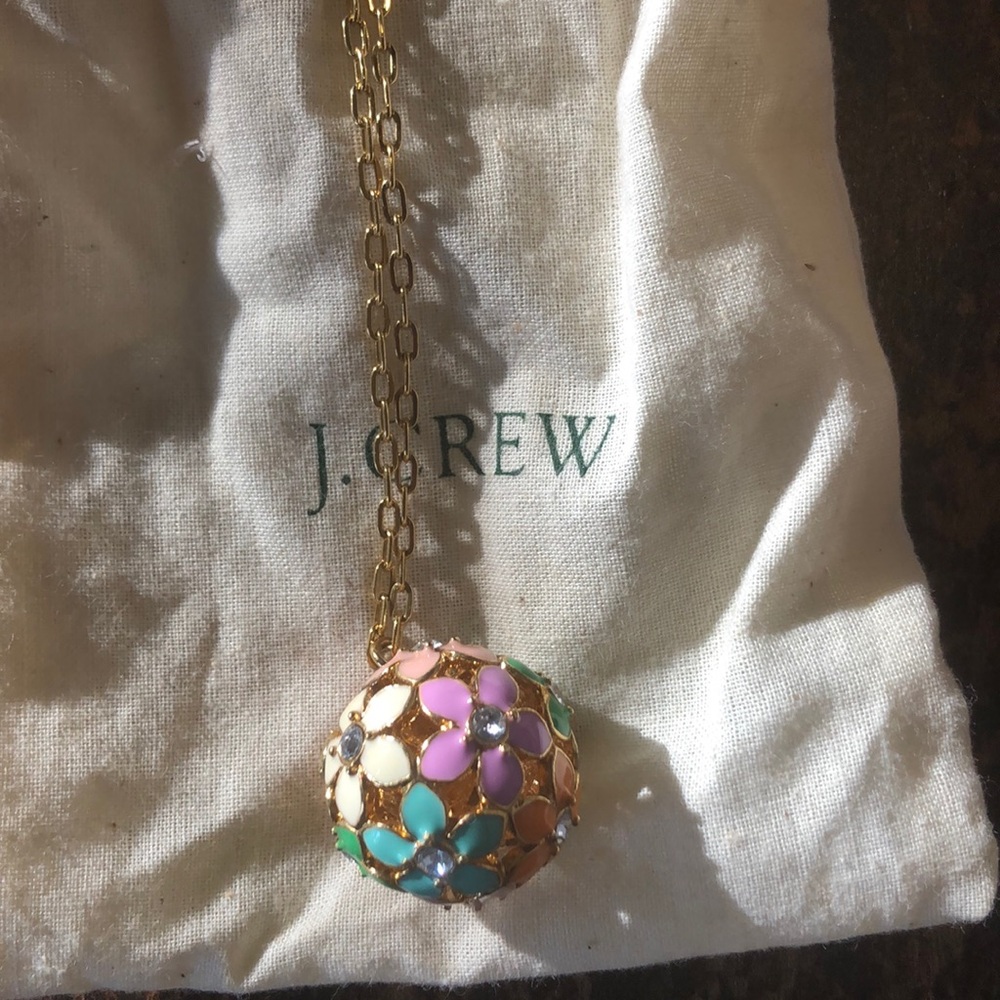 J Crew Flower Gold Necklace